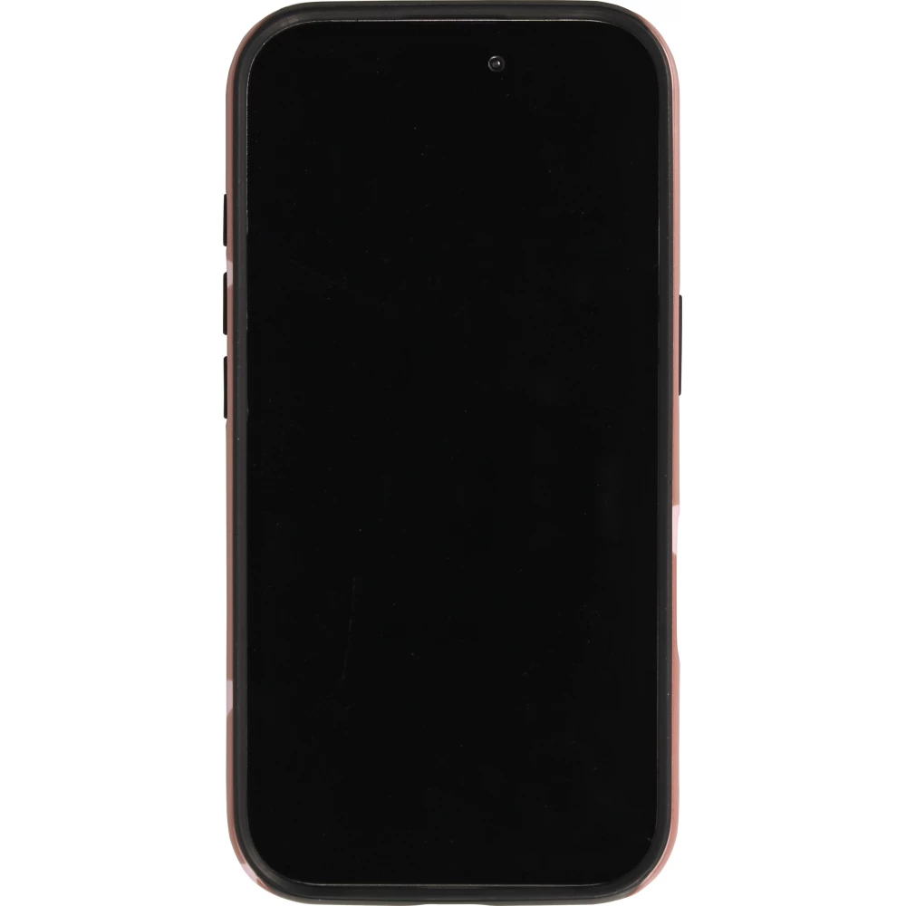 Coque iPhone 16 - Star pop à motif étoiles double protection renforcée avec intérieur en silicone et extérieur en plastique rigide - Bordeaux