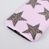 Coque iPhone 16 - Star pop à motif étoiles double protection renforcée avec intérieur en silicone et extérieur en plastique rigide - Brun