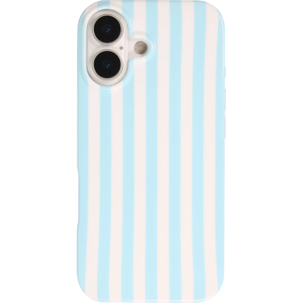 iPhone 17 Case H&uuml;lle - Style Streifen Weiche Silikon Handyh&uuml;lle mit Rundumschutz - Blau