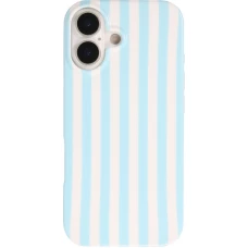 iPhone 17 Case H&uuml;lle - Style Streifen Weiche Silikon Handyh&uuml;lle mit Rundumschutz - Blau