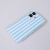 iPhone 17 Case H&uuml;lle - Style Streifen Weiche Silikon Handyh&uuml;lle mit Rundumschutz - Blau