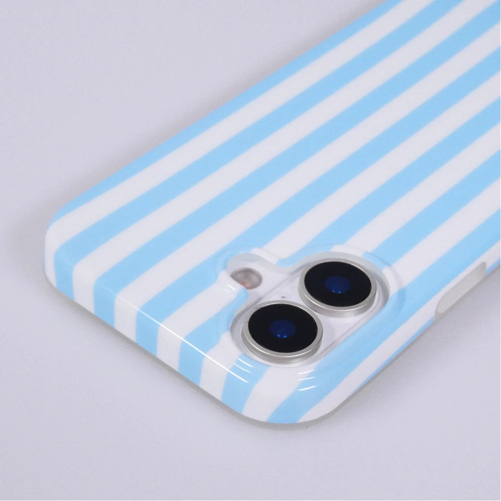 iPhone 17 Case H&uuml;lle - Style Streifen Weiche Silikon Handyh&uuml;lle mit Rundumschutz - Blau