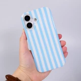 iPhone 17 Case H&uuml;lle - Style Streifen Weiche Silikon Handyh&uuml;lle mit Rundumschutz - Blau