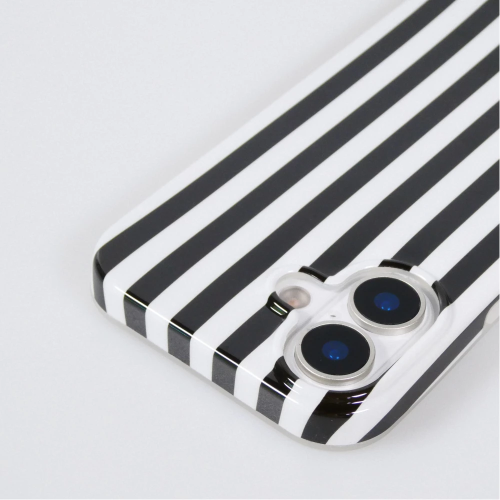 iPhone 17 Case H&uuml;lle - Style Streifen Weiche Silikon Handyh&uuml;lle mit Rundumschutz - Schwarz