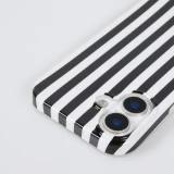 iPhone 17 Case H&uuml;lle - Style Streifen Weiche Silikon Handyh&uuml;lle mit Rundumschutz - Schwarz