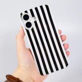 iPhone 17 Case H&uuml;lle - Style Streifen Weiche Silikon Handyh&uuml;lle mit Rundumschutz - Schwarz