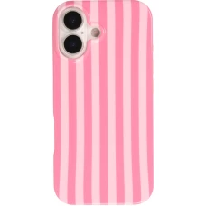 iPhone 17 Case H&uuml;lle - Style Streifen Weiche Silikon Handyh&uuml;lle mit Rundumschutz - Rosa