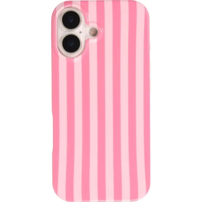 iPhone 17 Case H&uuml;lle - Style Streifen Weiche Silikon Handyh&uuml;lle mit Rundumschutz - Rosa