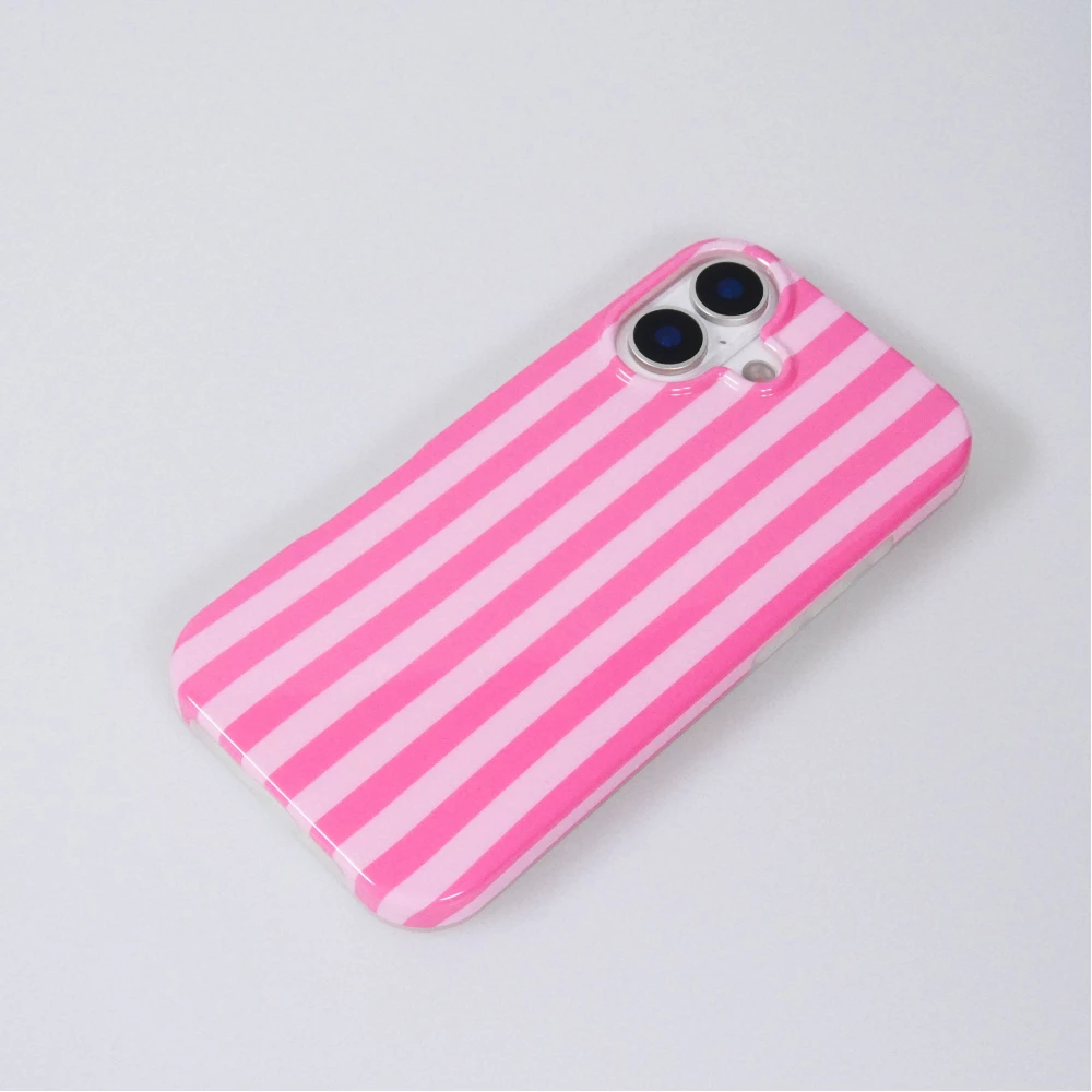 iPhone 17 Case H&uuml;lle - Style Streifen Weiche Silikon Handyh&uuml;lle mit Rundumschutz - Rosa