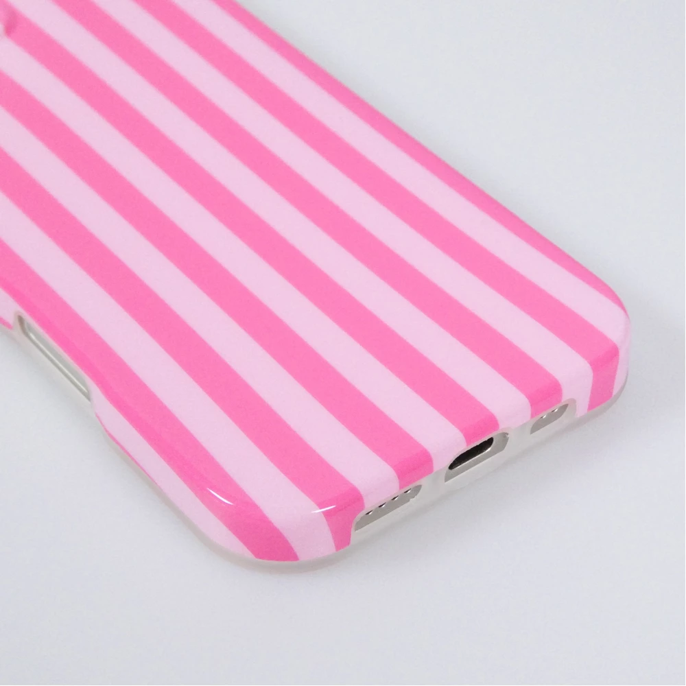 iPhone 17 Case H&uuml;lle - Style Streifen Weiche Silikon Handyh&uuml;lle mit Rundumschutz - Rosa