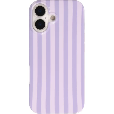 Coque iPhone 17 - Style rayures en silicone souple avec protection int&eacute;grale - Violet