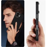 Coque iPhone 17 - Tech-Protect Ion Carbon compatible avec MagSafe durable et l&eacute;g&egrave;re - Argent