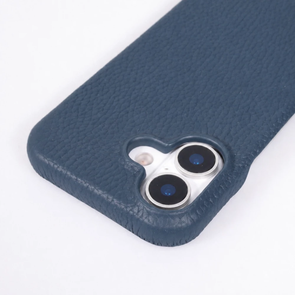 iPhone 17 Case Hülle - Urban Chic in Echtleder mit Schulterkordel und Rundumschutz - Blau