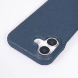 iPhone 17 Case Hülle - Urban Chic in Echtleder mit Schulterkordel und Rundumschutz - Blau