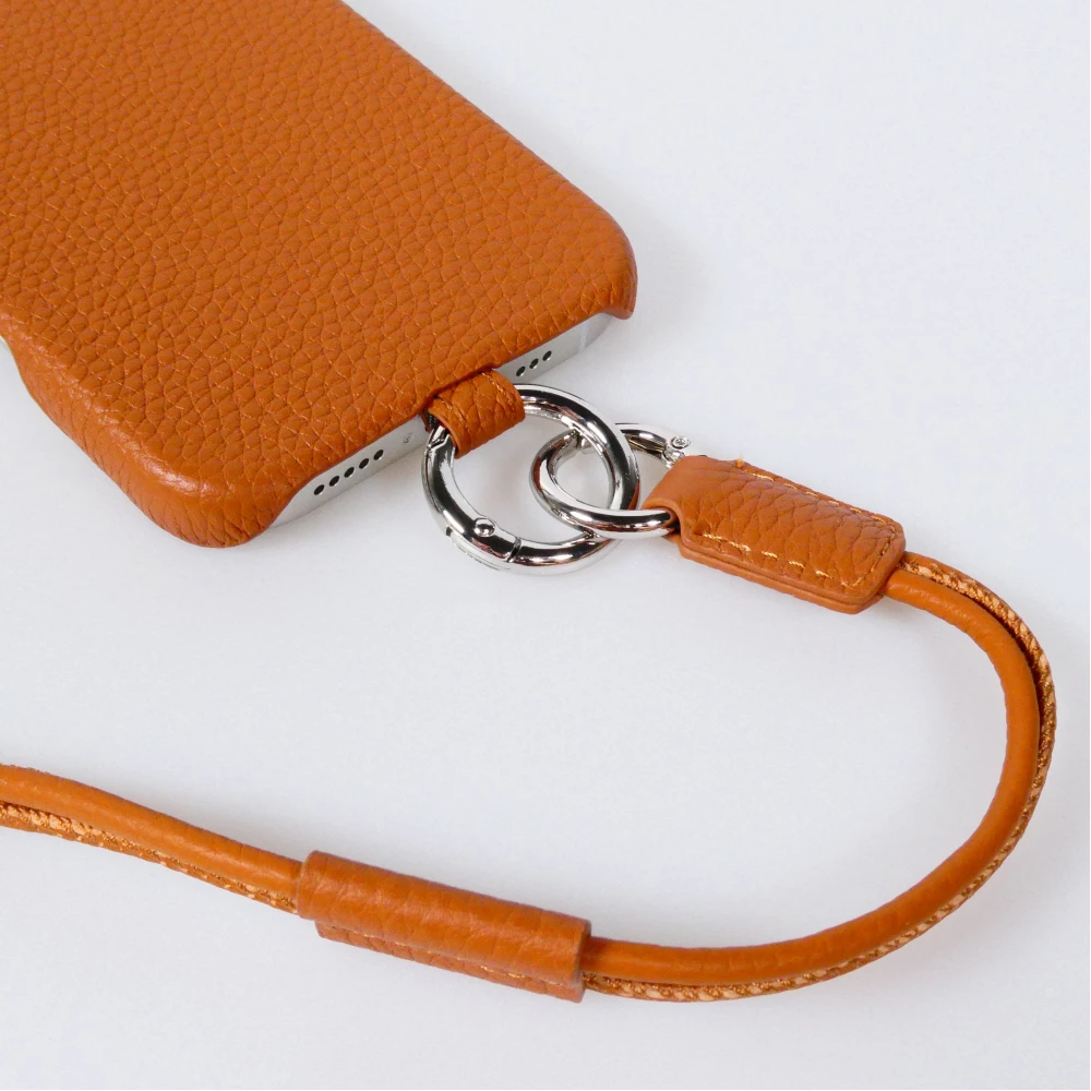 Coque iPhone 17 - Urban Chic cuir véritable avec cordon bandoulière protection intégrale - Brun