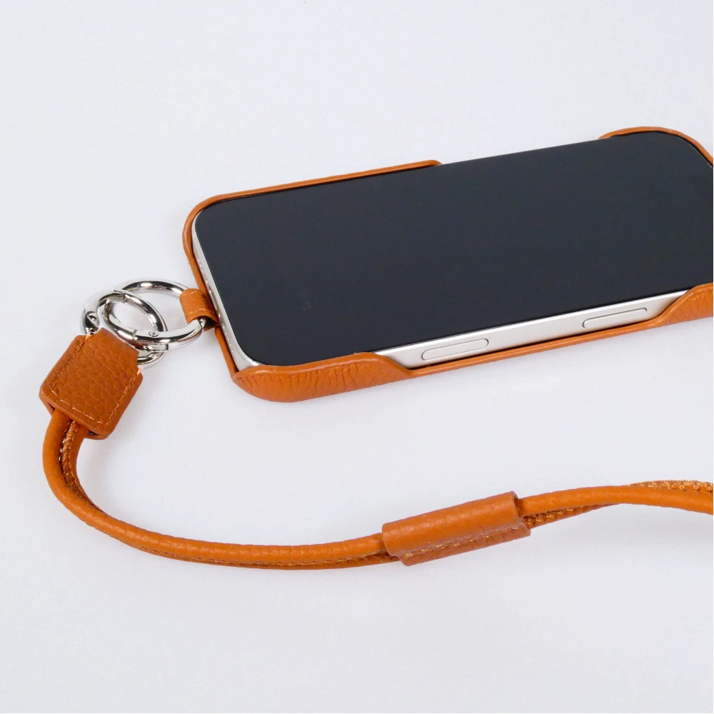 Coque iPhone 17 - Urban Chic cuir véritable avec cordon bandoulière protection intégrale - Brun