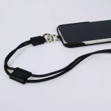 iPhone 17 Case Hülle - Urban Chic in Echtleder mit Schulterkordel und Rundumschutz - Schwarz