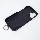 iPhone 17 Case Hülle - Urban Chic in Echtleder mit Schulterkordel und Rundumschutz - Schwarz