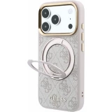 iPhone 18 Pro / 17 Pro Case H&uuml;lle - Guess PU 4G mit 360&deg; MagSafe Halterung und Metallrahmen - Rosa