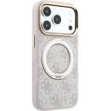 iPhone 18 Pro / 17 Pro Case H&uuml;lle - Guess PU 4G mit 360&deg; MagSafe Halterung und Metallrahmen - Rosa