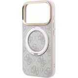 iPhone 18 Pro / 17 Pro Case H&uuml;lle - Guess PU 4G mit 360&deg; MagSafe Halterung und Metallrahmen - Rosa
