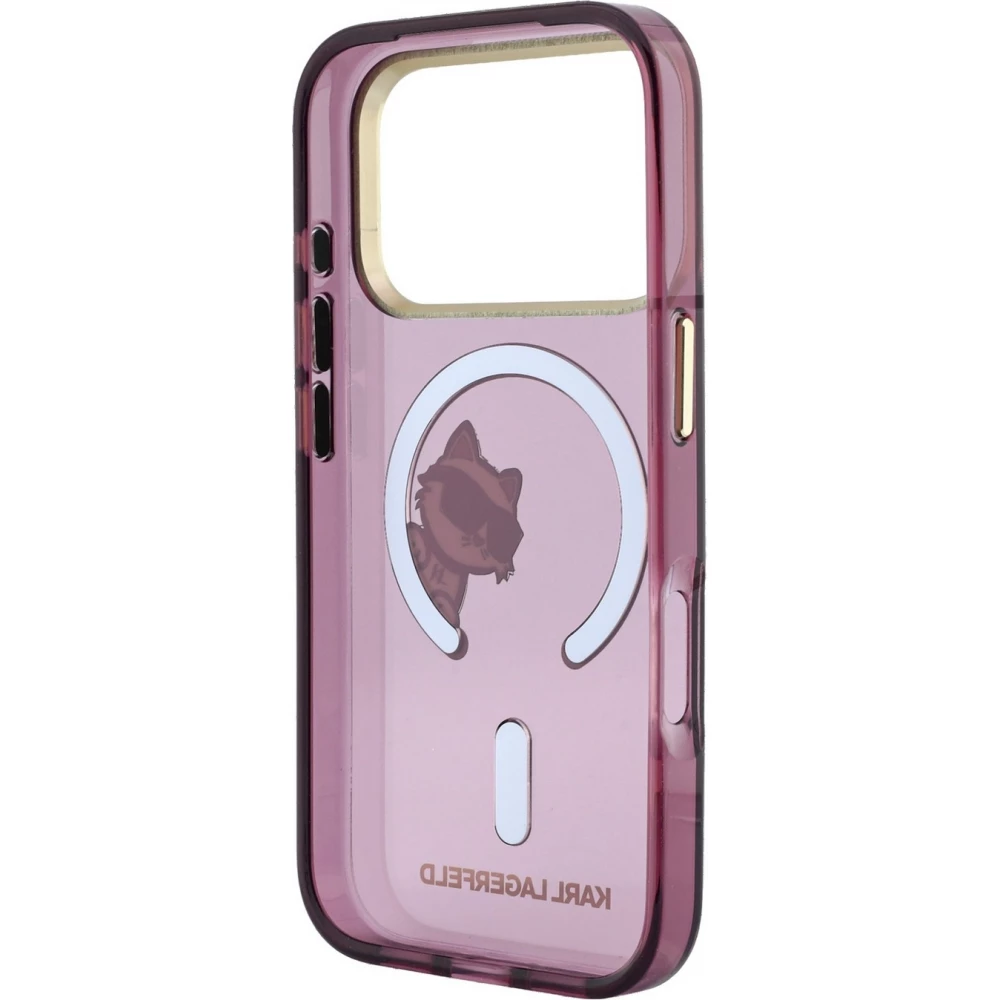 iPhone 18 Pro / 17 Pro Case H&uuml;lle - Karl Lagerfeld Choupette Peekaboo MagSafe Elegante und Schutz - Burgundy