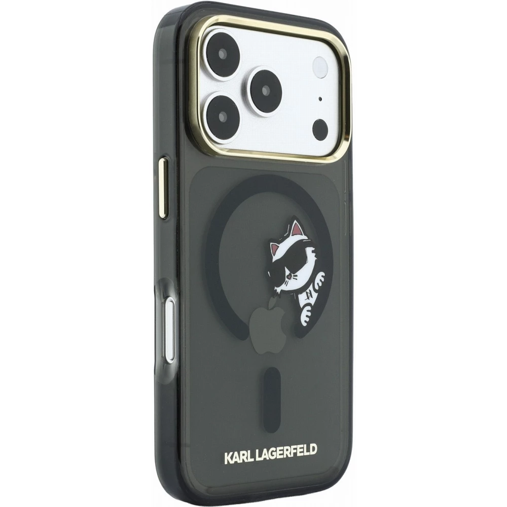 iPhone 18 Pro / 17 Pro Case H&uuml;lle - Karl Lagerfeld Choupette Peekaboo MagSafe Elegante und Schutz - Schwarz