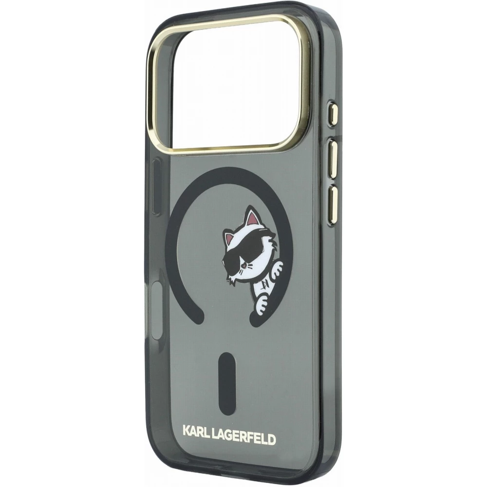 iPhone 18 Pro / 17 Pro Case H&uuml;lle - Karl Lagerfeld Choupette Peekaboo MagSafe Elegante und Schutz - Schwarz