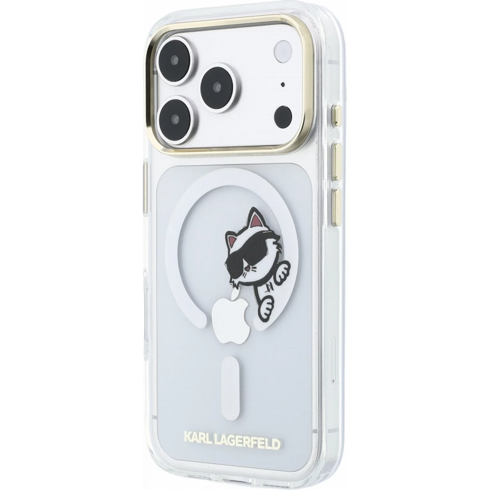 iPhone 18 Pro / 17 Pro Case H&uuml;lle - Karl Lagerfeld Choupette Peekaboo MagSafe Elegante und Schutz - Transparent