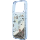 iPhone 18 Pro / 17 Pro Case H&uuml;lle - Karl Lagerfeld Liquid Glitter Beach and Sand mit Fl&uuml;ssigglitzer im Strand- und Sand-Design - Blau