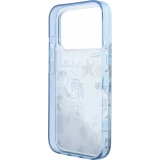 iPhone 18 Pro / 17 Pro Case H&uuml;lle - Karl Lagerfeld Liquid Glitter Beach and Sand mit Fl&uuml;ssigglitzer im Strand- und Sand-Design - Blau