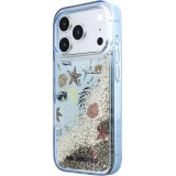 iPhone 18 Pro / 17 Pro Case H&uuml;lle - Karl Lagerfeld Liquid Glitter Beach and Sand mit Fl&uuml;ssigglitzer im Strand- und Sand-Design - Blau