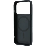 Coque iPhone 18 Pro / 17 Pro - Karl Lagerfeld PU Saffiano MagSafe avec anneau de support 360&deg; - Noir