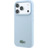 Coque iPhone 18 Pro / 17 Pro - Lacoste Petit Pique MagSafe avec logo m&eacute;tal protection &eacute;l&eacute;gante et durable - Bleu