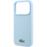 Coque iPhone 18 Pro / 17 Pro - Lacoste Petit Pique MagSafe avec logo m&eacute;tal protection &eacute;l&eacute;gante et durable - Bleu