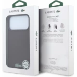 Coque iPhone 18 Pro / 17 Pro - Lacoste Petit Pique MagSafe avec logo m&eacute;tal protection &eacute;l&eacute;gante et durable - Burgundy