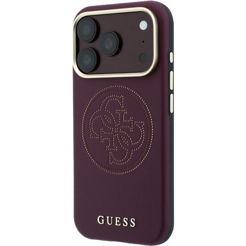 Coque iPhone 18 Pro / 17 Pro - Perfor&eacute;e 4G avec logo dor&eacute; et MagSafe - Burgundy