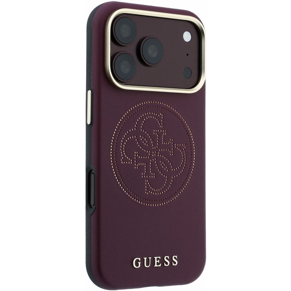 Coque iPhone 18 Pro / 17 Pro - Perfor&eacute;e 4G avec logo dor&eacute; et MagSafe - Burgundy