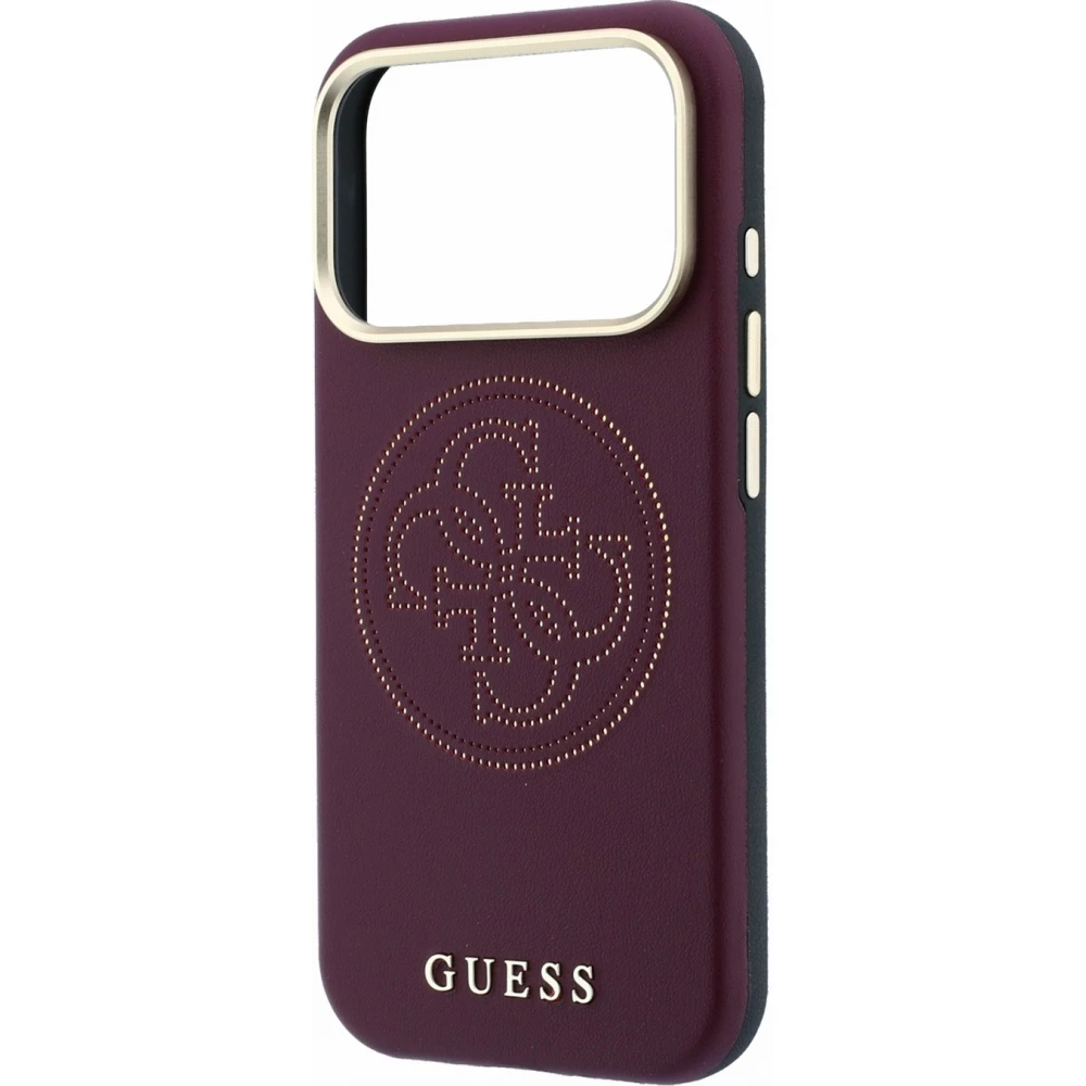 Coque iPhone 18 Pro / 17 Pro - Perfor&eacute;e 4G avec logo dor&eacute; et MagSafe - Burgundy