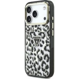 iPhone 18 Pro Max / 17 Pro Max Case H&uuml;lle - Guess IML Leopard Glitzer-Logo mit MagSafe - Schwarz