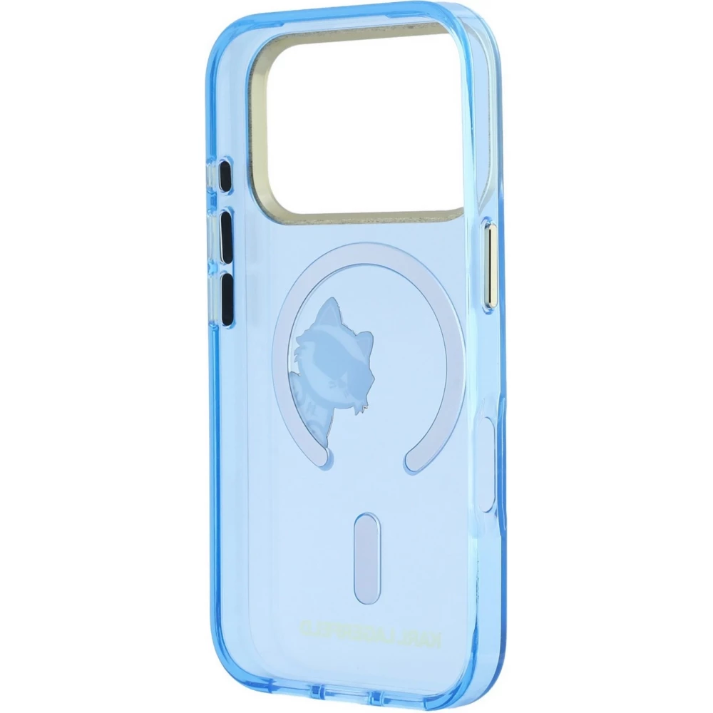 iPhone 18 Pro Max / 17 Pro Max Case H&uuml;lle - Karl Lagerfeld Choupette Peekaboo MagSafe Elegante und Schutz - Blau