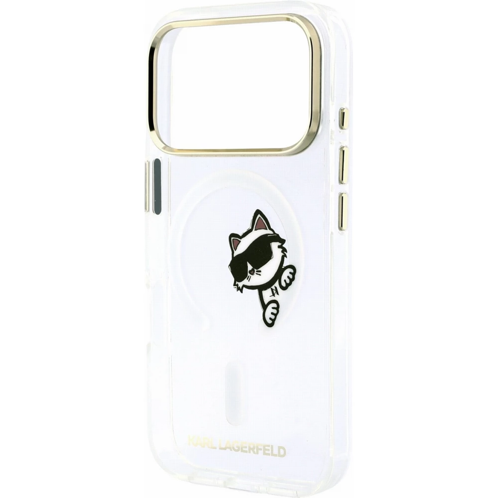 iPhone 18 Pro Max / 17 Pro Max Case H&uuml;lle - Karl Lagerfeld Choupette Peekaboo MagSafe Elegante und Schutz - Transparent