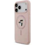iPhone 18 Pro Max / 17 Pro Max Case H&uuml;lle - Karl Lagerfeld Silikonh&uuml;lle mit Karl und Choupette Design MagSafe-kompatibel - Rosa