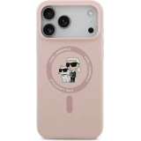 iPhone 18 Pro Max / 17 Pro Max Case H&uuml;lle - Karl Lagerfeld Silikonh&uuml;lle mit Karl und Choupette Design MagSafe-kompatibel - Rosa