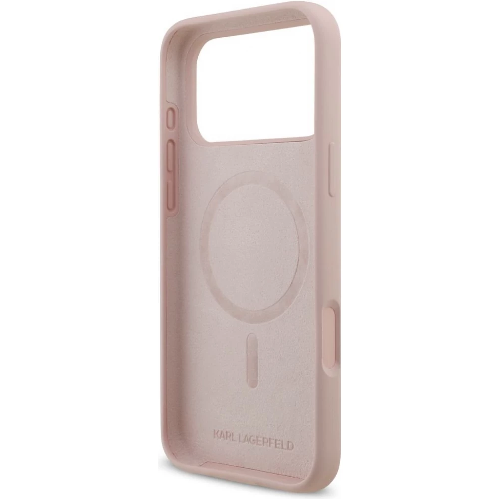 iPhone 18 Pro Max / 17 Pro Max Case H&uuml;lle - Karl Lagerfeld Silikonh&uuml;lle mit Karl und Choupette Design MagSafe-kompatibel - Rosa