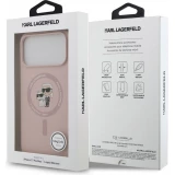 iPhone 18 Pro Max / 17 Pro Max Case H&uuml;lle - Karl Lagerfeld Silikonh&uuml;lle mit Karl und Choupette Design MagSafe-kompatibel - Rosa