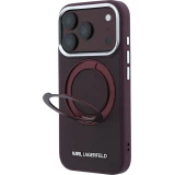 Coque iPhone 18 Pro Max / 17 Pro Max -  Karl Lagerfeld PU Saffiano MagSafe avec anneau de support 360&deg; - Burgundy