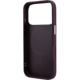 Coque iPhone 18 Pro Max / 17 Pro Max -  Karl Lagerfeld PU Saffiano MagSafe avec anneau de support 360&deg; - Burgundy