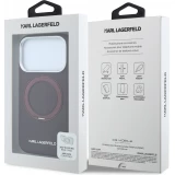 Coque iPhone 18 Pro Max / 17 Pro Max -  Karl Lagerfeld PU Saffiano MagSafe avec anneau de support 360&deg; - Burgundy