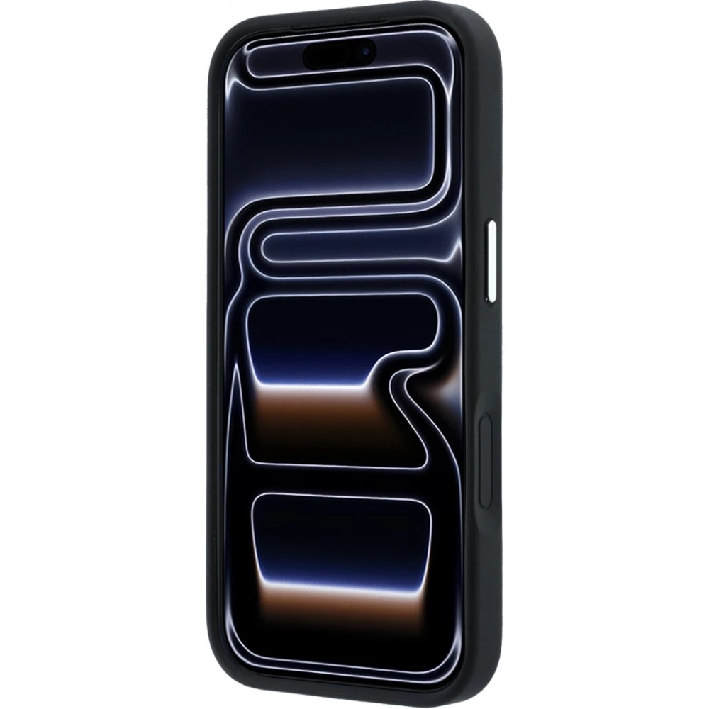 Coque iPhone 18 Pro Max / 17 Pro Max - Karl Lagerfeld PU Saffiano MagSafe avec anneau de support 360&deg; - Noir